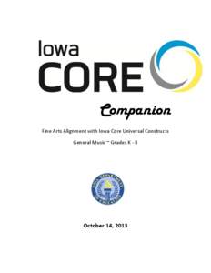 Companion Fine Arts Alignment with Iowa Core Universal Constructs General Music ~ Grades K - 8 October 14, 2013