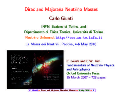 Dirac and Majorana Neutrino Masses-0.5cm