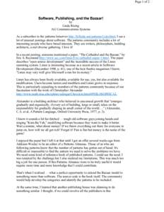 Software licenses / Linux / Arizona State University / Linda Rising / Researchers / Eric S. Raymond / TeX / The Cathedral and the Bazaar / Software / Computing / Free software