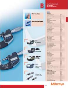 B  Small Tool Instruments Micrometers Micrometers Heads