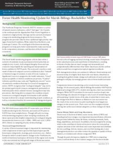 Northeast Temperate Network Inventory & Monitoring Program Marsh-Billings-Rockefeller NHP National Park Service U.S. Department of the Interior