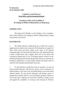 LC Paper No. CB[removed])  For discussion On 16 September 2002 Legislative Council Panel on Food Safety and Environmental Hygiene