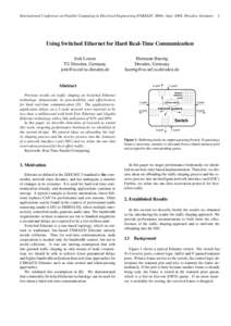 International Conference on Parallel Computing in Electrical Engineering (PARELEC 2004), Sept. 2004, Dresden, Germany  1 Using Switched Ethernet for Hard Real-Time Communication Jork Loeser