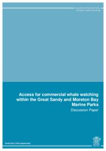 Access for commercial whale watching within the Great Sandy and Moreton Bay Marine Parks: Discussion Paper