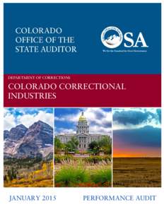 DEPARTMENT OF CORRECTIONS  COLORADO CORRECTIONAL INDUSTRIES  JANUARY 2015