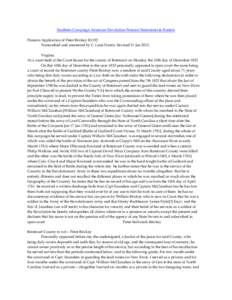 Southern Campaign American Revolution Pension Statements & Rosters Pension Application of Peter Brickey R1192 Transcribed and annotated by C. Leon Harris. Revised 31 Jan[removed]Virginia At a court held at the Court house 