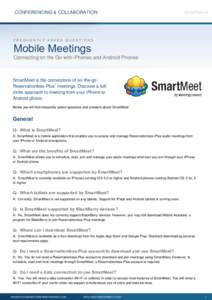 CONFERENCING & COLLABORATION  SMARTMEET FREQUENTLY ASKED QUESTIONS