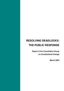 Resolving Deadlocks: The Public Response