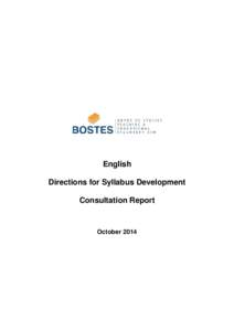 English Directions for Syllabus Development Consultation Report October 2014