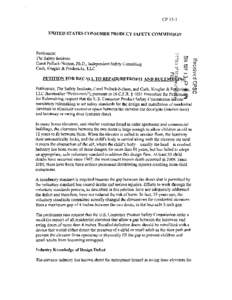 CP 15-1 UNITED STATES CONSUMER PRODUCT SAFETY COMMISSION Petitioners: The Safety Institute Carol Pollack-Nelson, Ph.D., Independent Safety Consulting