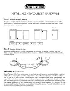 Installing New Cabinet Hardware Step 1. Location of Cabinet Hardware  While there are no hard, fast rules for placement of a knob or pull on a cabinet door, most cabinet makers will locate them