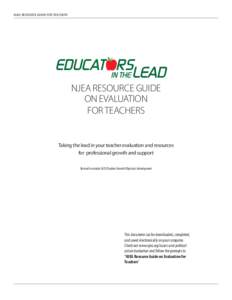 NJEA RESOURCE GUIDE FOR TEACHERS  NJEA RESOURCE GUIDE ON EVALUATION FOR TEACHERS