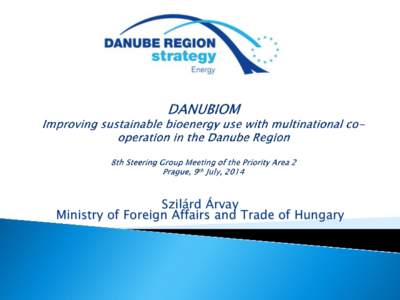 Szilárd Árvay Ministry of Foreign Affairs and Trade of Hungary Introduction of SZIE 