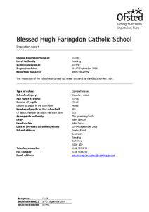 Blessed Hugh Faringdon Catholic School Inspection report
