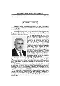 PROCEEDINGS OF THE YEREVAN STATE UNIVERSITY  Physical and Mathematical Sciences