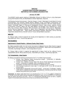 Metropolitan planning organization / Transportation planning / Urban studies and planning / West Virginia Route 115 / Hagerstown /  Maryland / Eastern Panhandle of West Virginia / Jefferson County / Washington County /  Maryland / Minutes / West Virginia / Geography of the United States / Hagerstown Metropolitan Area