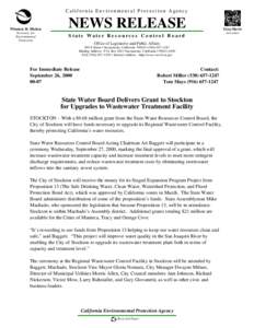 C a l i f o r n i a E n v i r o n m e n t a l P r o t e c t i o n A ge n c y  Winston H. Hickox Secretary for Environmental Protection
