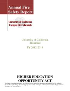 Annual Fire Safety Report University of California, Riverside FY[removed]