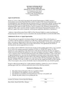 DECISION MEMORANDUM Four Seasons Guides SRP DOI-BLM-AZ-A020[removed]DNA U.S. Department of the Interior Bureau of Land Management