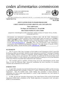 Agenda Item 14 (g)  CX/FAC[removed]March 2006 JOINT FAO/WHO FOOD STANDARDS PROGRAMME