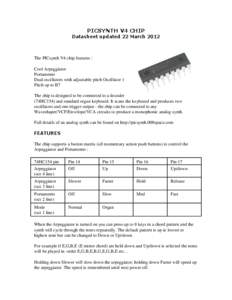 PICSYNTH V4 CHIP Datasheet updated 22 March 2012