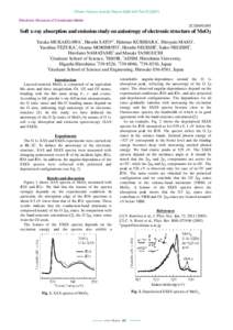 Photon Factory Activity Report 2006 #24 Part BElectronic Structure of Condensed Matter 2C/2005G095  Soft x-ray absorption and emission study on anisotropy of electronic structure of MoO3
