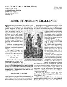 SALT LAKE CITY MESSENGER	 Editor: Sandra Tanner Utah Lighthouse Ministry  October 2006