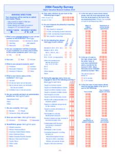 2004 Faculty Survey Higher Education Research Institute, UCLA 10. How many children do you have in the following age ranges?  INCORRECT MARKS