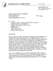 DEPARTMENT OF HEALTH & HUMAN SERVICES  Public Health Service Food and Drug Administration[removed]Newv Hampshire Avenue Document Control Room -W066-G609