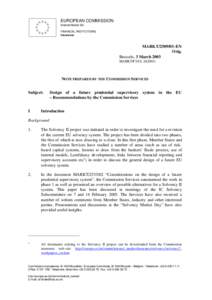 EUROPEAN COMMISSION Internal Market DG FINANCIAL INSTITUTIONS Insurance  MARKT[removed]–EN