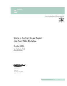 Crime in the San Diego Region - Mid-Year 2006 Statistics