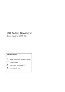 ICD Coding Newsletter Second quarter[removed]Distribution List  