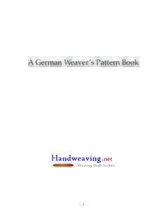A German Weaver’s Pattern Book  -1- A German Weaver’s Pattern Book