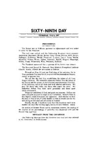 SIXTY-NINTH DAY THURSDAY, MAY 8, 1997 PROCEEDINGS The Senate met at 9:00 a.m. pursuant to adjournment and was called to order by the President.