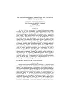 The Reef Fish Assemblage of Bonaire Marine Park: An Analysis of REEF Fish Survey Data CHRISTY V. PATTENGILL-SEMMENS Reef Environmental Education Foundation P.O. Box 246 Key Largo, FL 33037