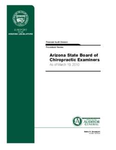 A REPORT TO THE ARIZONA LEGISLATURE  Financial Audit Division