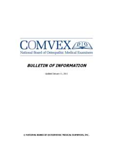 BULLETIN OF INFORMATION Updated January 11, 2011