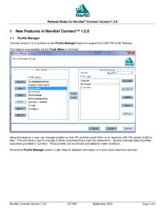 Release Notes for NovAtel® Connect Version[removed]New Features in NovAtel Connect™ 1.2.0