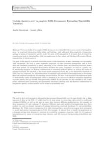 Noname manuscript No.  (will be inserted by the editor) Certain Answers over Incomplete XML Documents: Extending Tractability Boundary