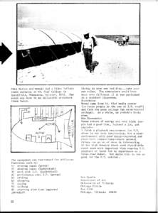 Phil Morton and myself did a Video Inflato event workshop at St . Olaf College in Horthfield, Minnesota, October, The event was done in an inflatable structure drawn below .