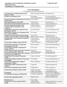 United Nations / Science / United Nations Economic Commission for Europe / PARIS21 / United Nations Statistics Division