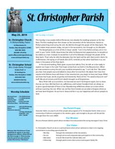 St. Christopher Parish May 25, 2014 St. Christopher Church