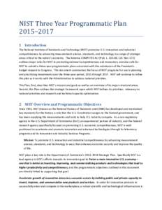 NIST Three-Year Programmatic Plan, FY[removed]