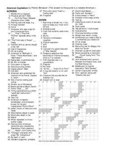 American Capitalism by Patrick Blindauer (The answer to this puzzle is a notable American.)  ACROSS 67. Perry who sang 