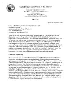 United States Department of the Interior FISH A N D WILDLIFE SERVICE New Mexico Ecological Services Field Office 2105 OsunaNE Albuquerque, New Mexico[removed]Phone: ([removed]Fax: ([removed]