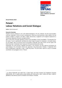 Poland - labour relations and social dialogue : annual review 2013