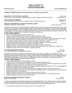 SAMUEL A. SEABRIGHT, P.E[removed]Whispering Knoll Lane Rochester Hills, Michigan[removed]2521 home Email: [removed] _______________________________________________________________________________________________