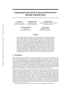 arXiv:1606.05340v2 [stat.ML] 17 JunExponential expressivity in deep neural networks through transient chaos  Ben Poole