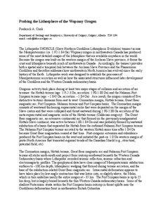 Probing the Lithosphere of the Wopmay Orogen Frederick A. Cook Department of Geology and Geophysics, University of Calgary, Calgary, Alberta T2N 1N4