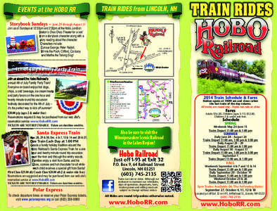 EVENTS at the HOBO RR  TRAIN RIDES from LINCOLN, NH